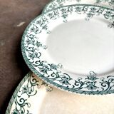 6 Sarreguemines flat plates in iron clay, “Suzanne” service