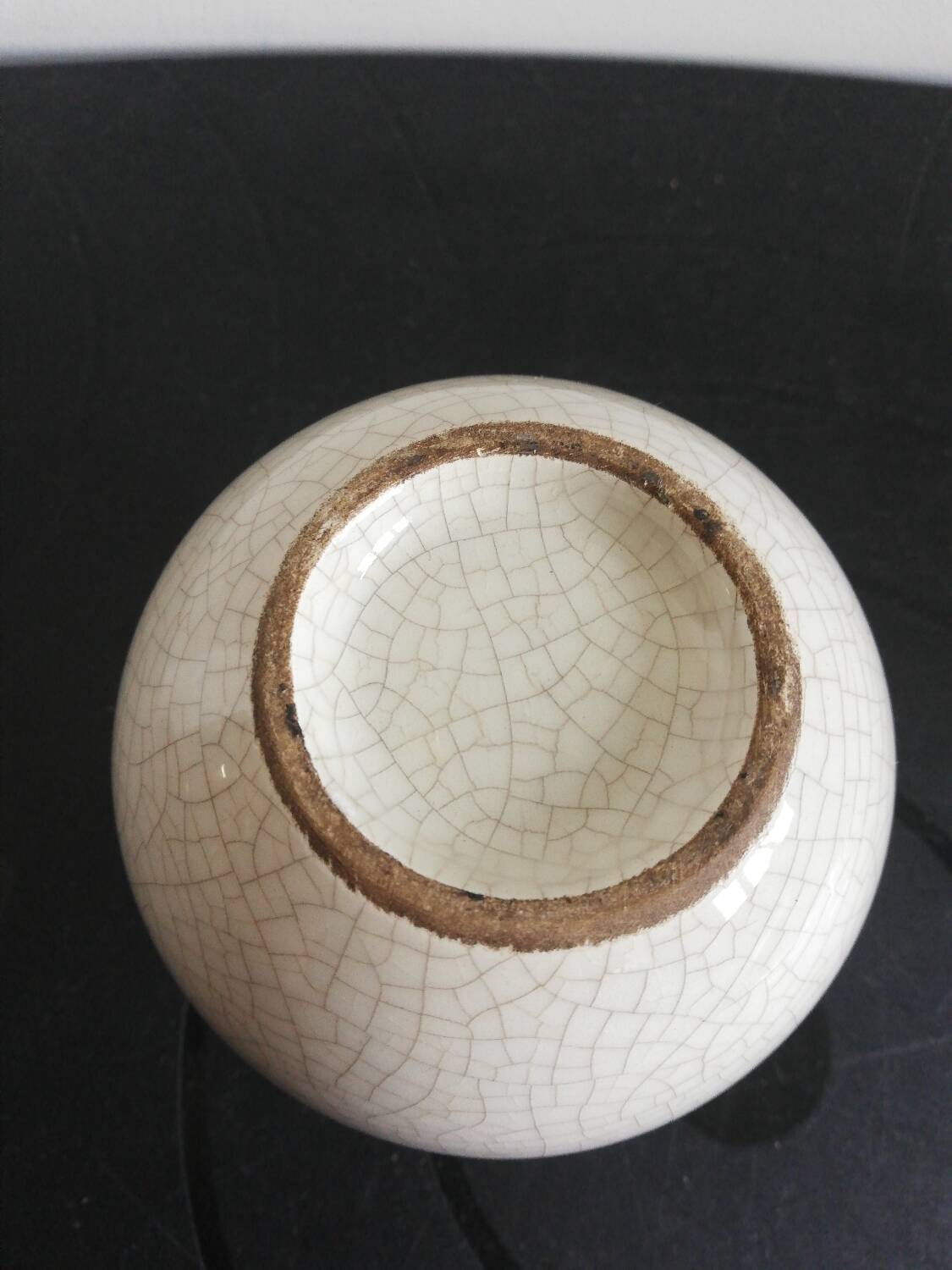 Cracked ceramic ball vase