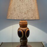 Vintage lamp in inlaid wood 60s-70s