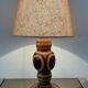 Vintage lamp in inlaid wood 60s-70s
