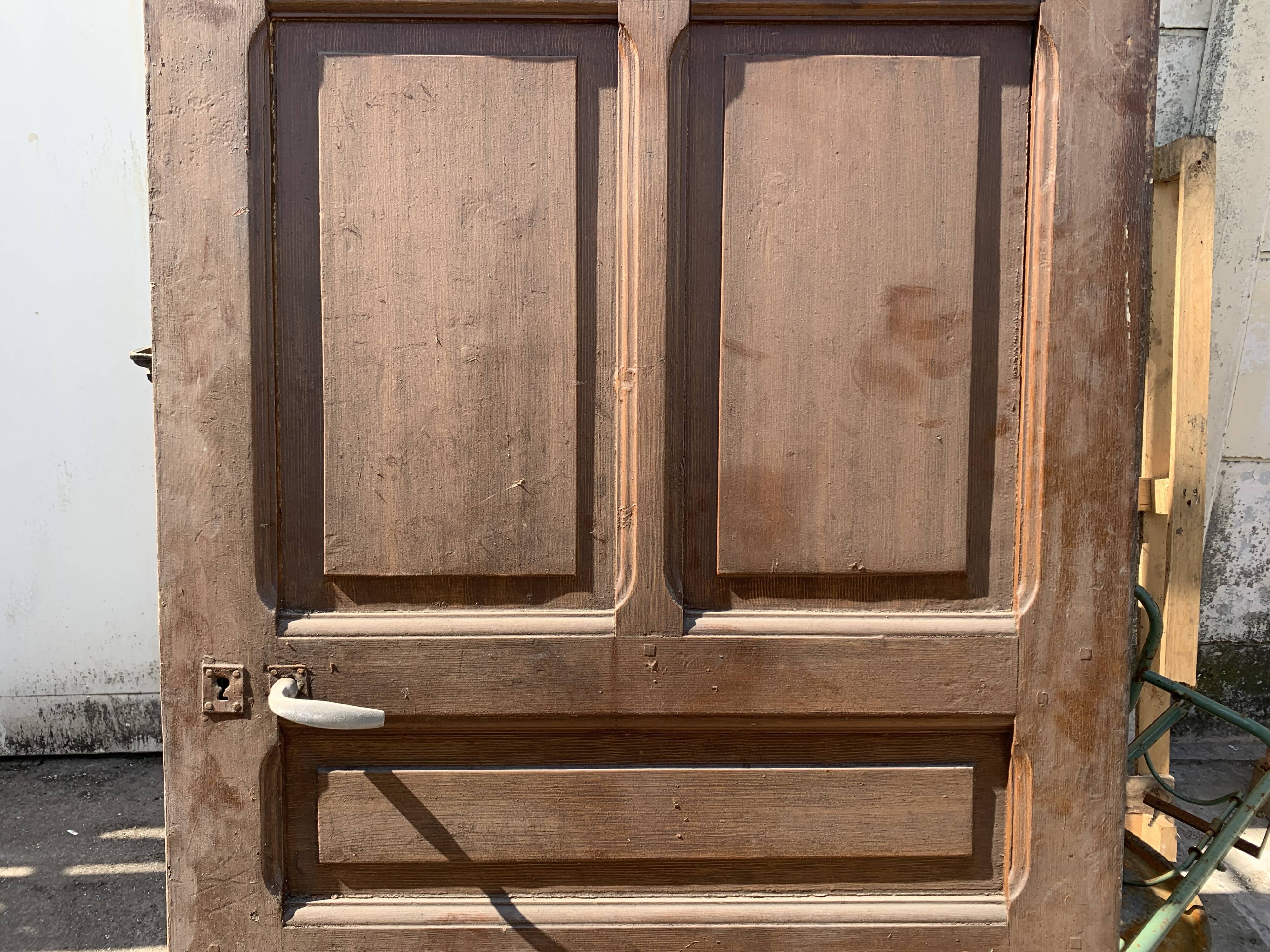 Passage door in patinated fir XX century