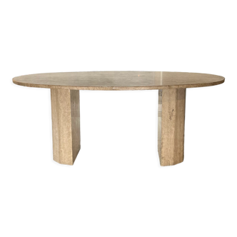 Table à manger en travertin années 70
