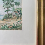 Watercolor painting study "Colonial Scene" Conquest of America