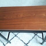 Side table or console teak and vintage metal