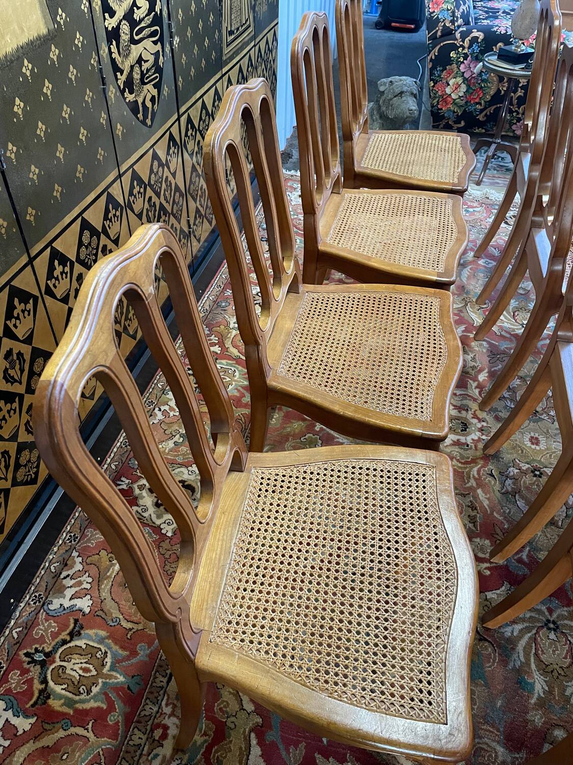 Suite of 8 Louis XV style cane chairs