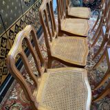Suite de 8 chaises en cannage de style Louis XV