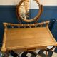 Rattan dressing table with vintage mirror