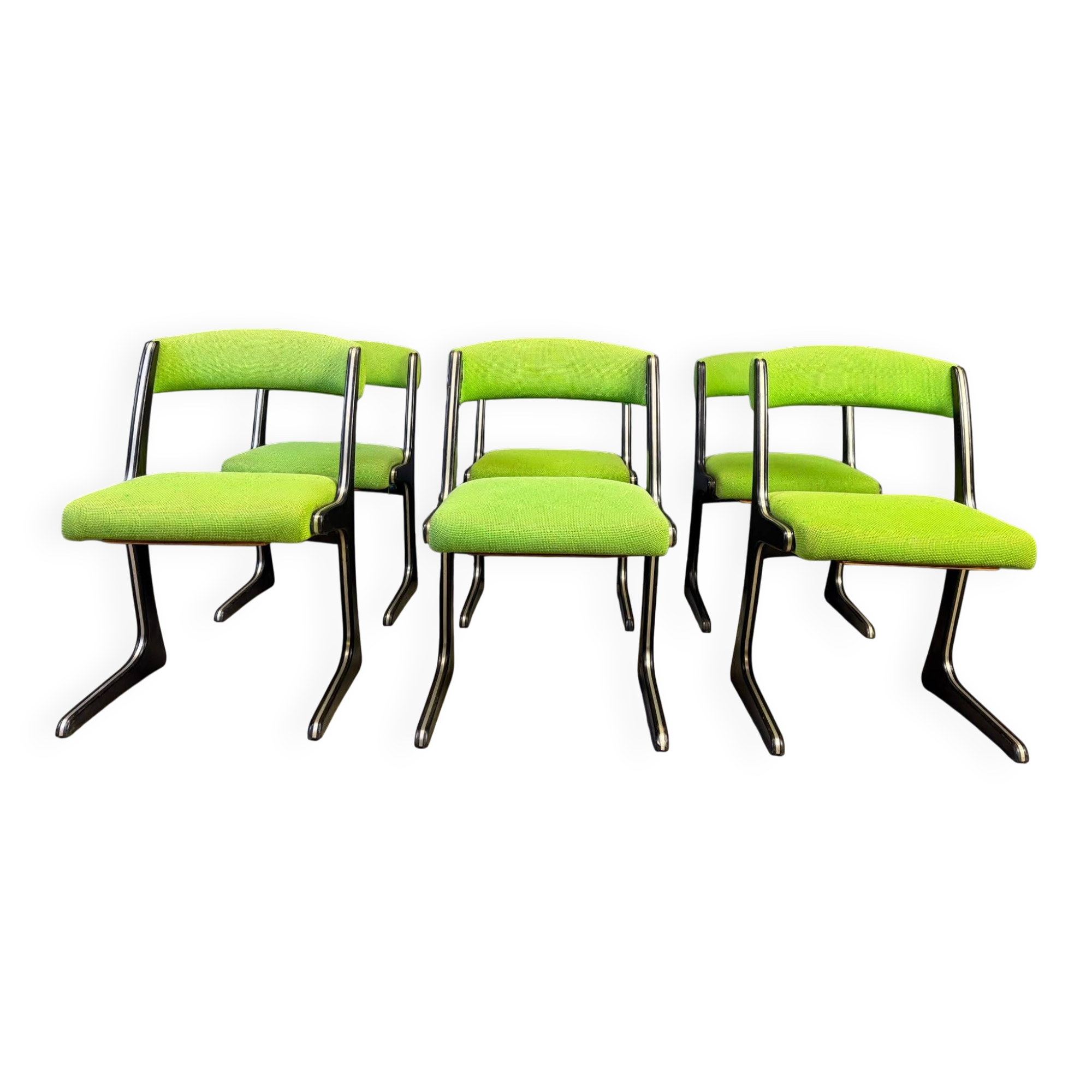 Set of 6 Kangaroo chairs by Emile Baumann, 1960s