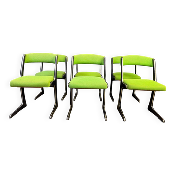 Set of 6 Kangaroo chairs by Emile Baumann, 1960s
