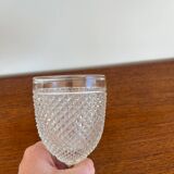 Two 19th-century moulded crystal glasses with diamond points.