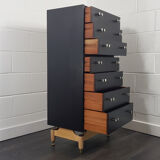 G-plan black tall chest of drawers, 1960s