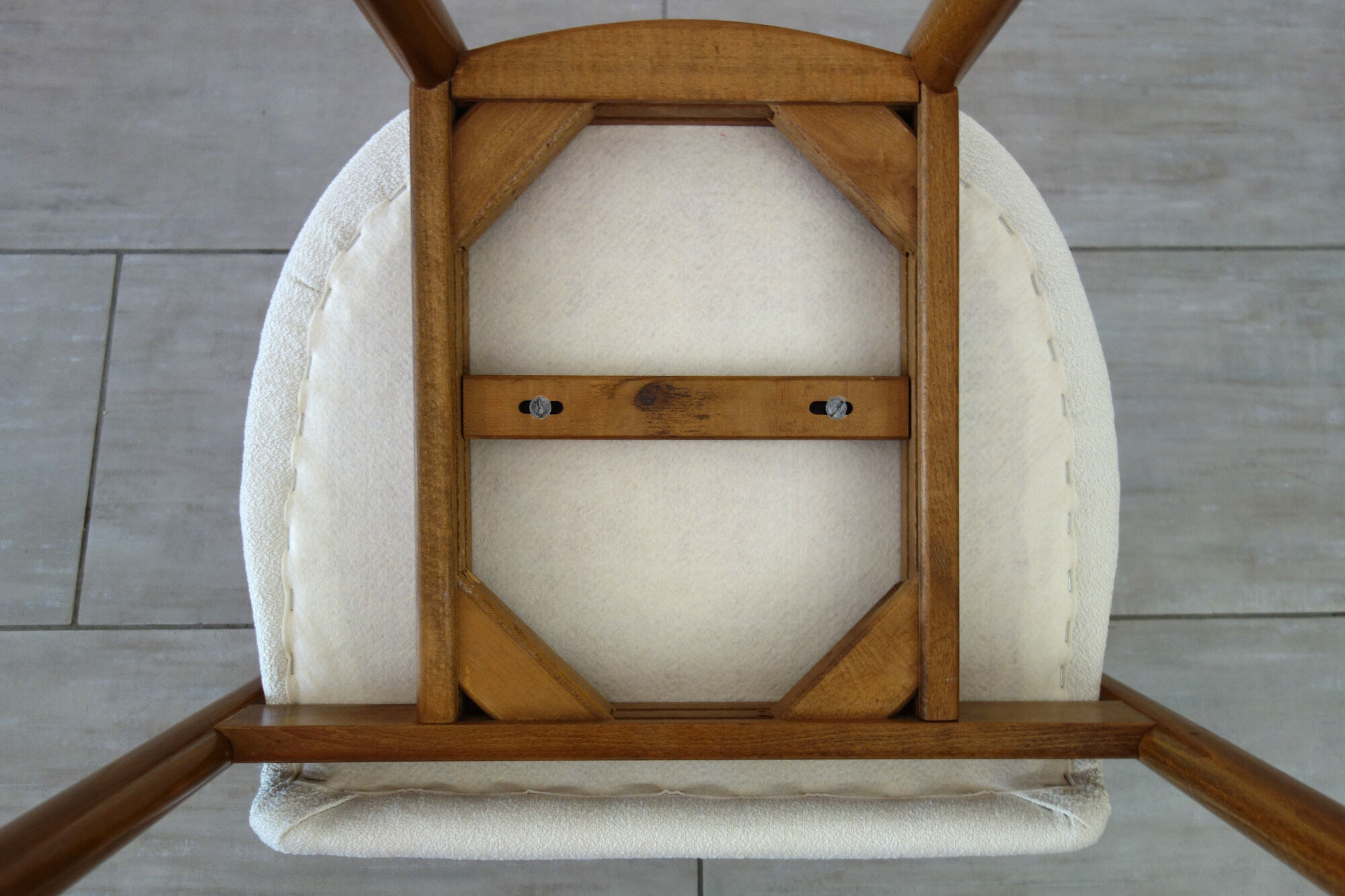 Vintage wooden armchair and thin buckle