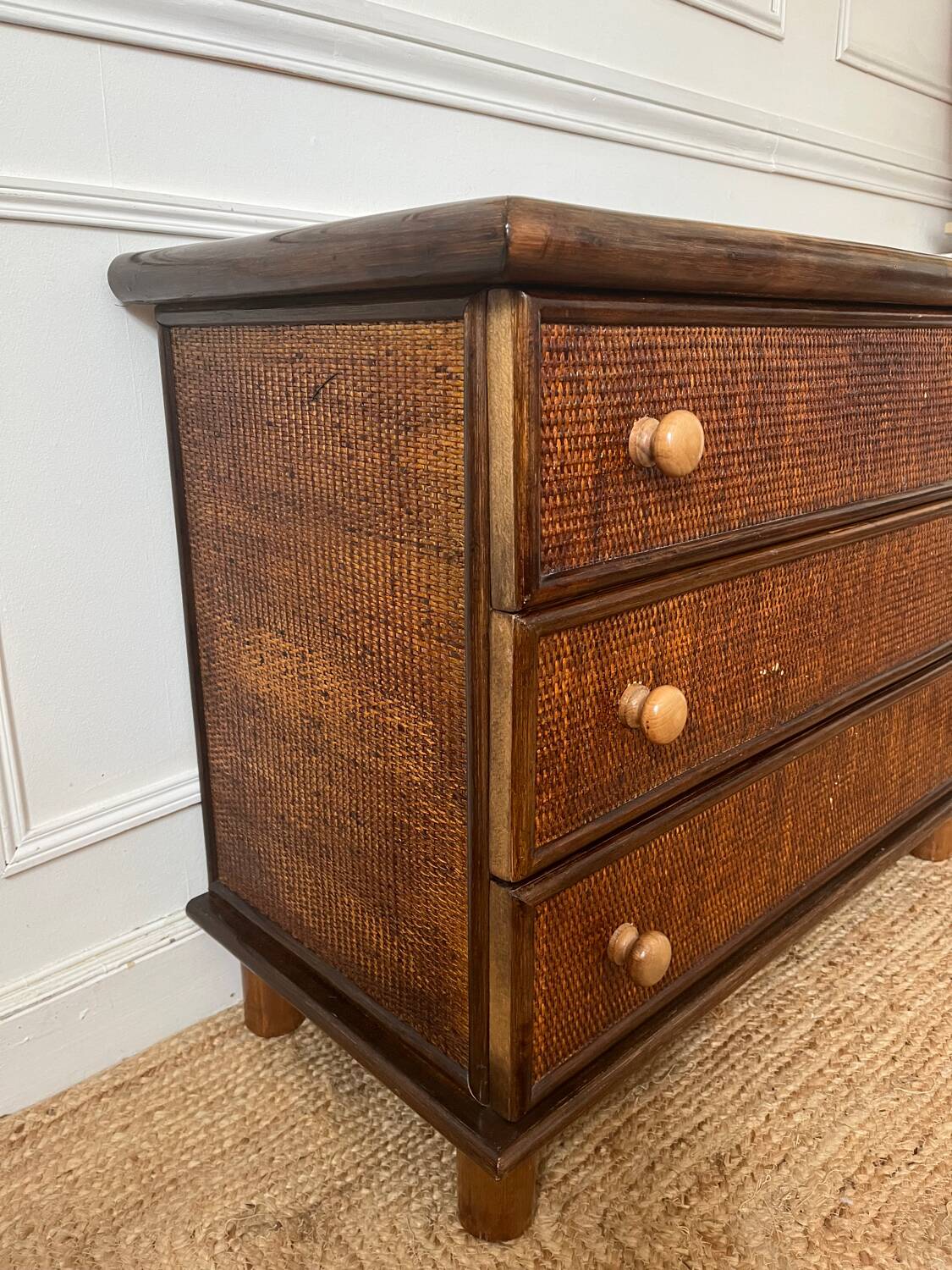 Commode en bambou et rotin, 1980
