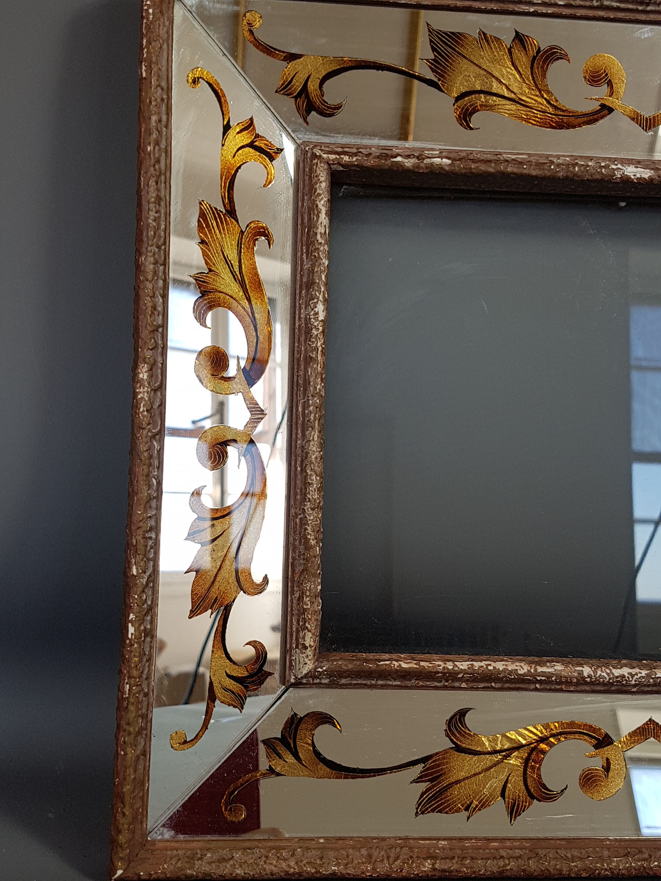 Venetian frame with parecloses around 1950 35x29