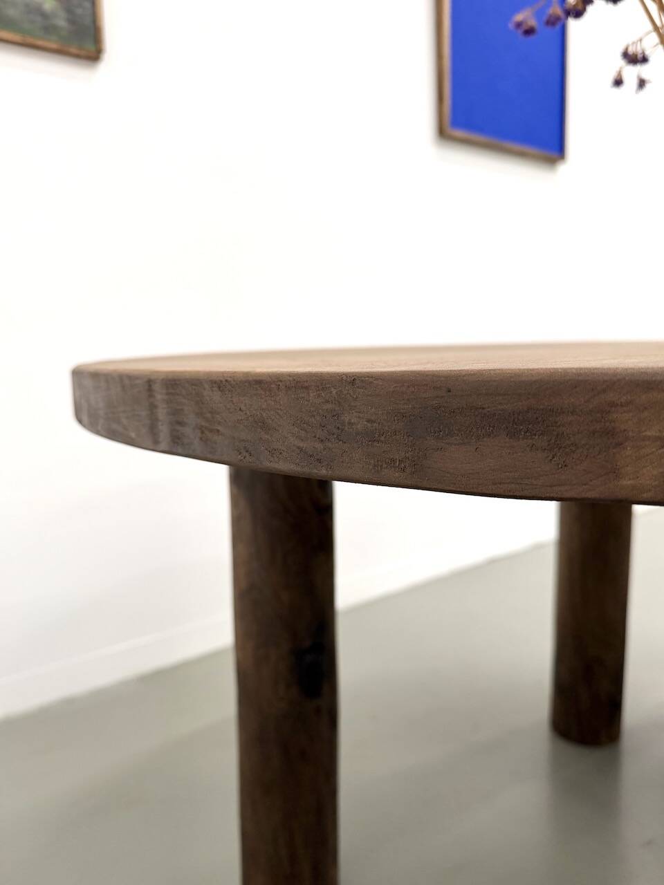 Table ronde années 50 constructiviste noyer