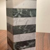 Pair of white and green marble lamps, 1970's