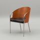 Calligaris armchair – curved wood & chrome, Italian design (x3 available)
