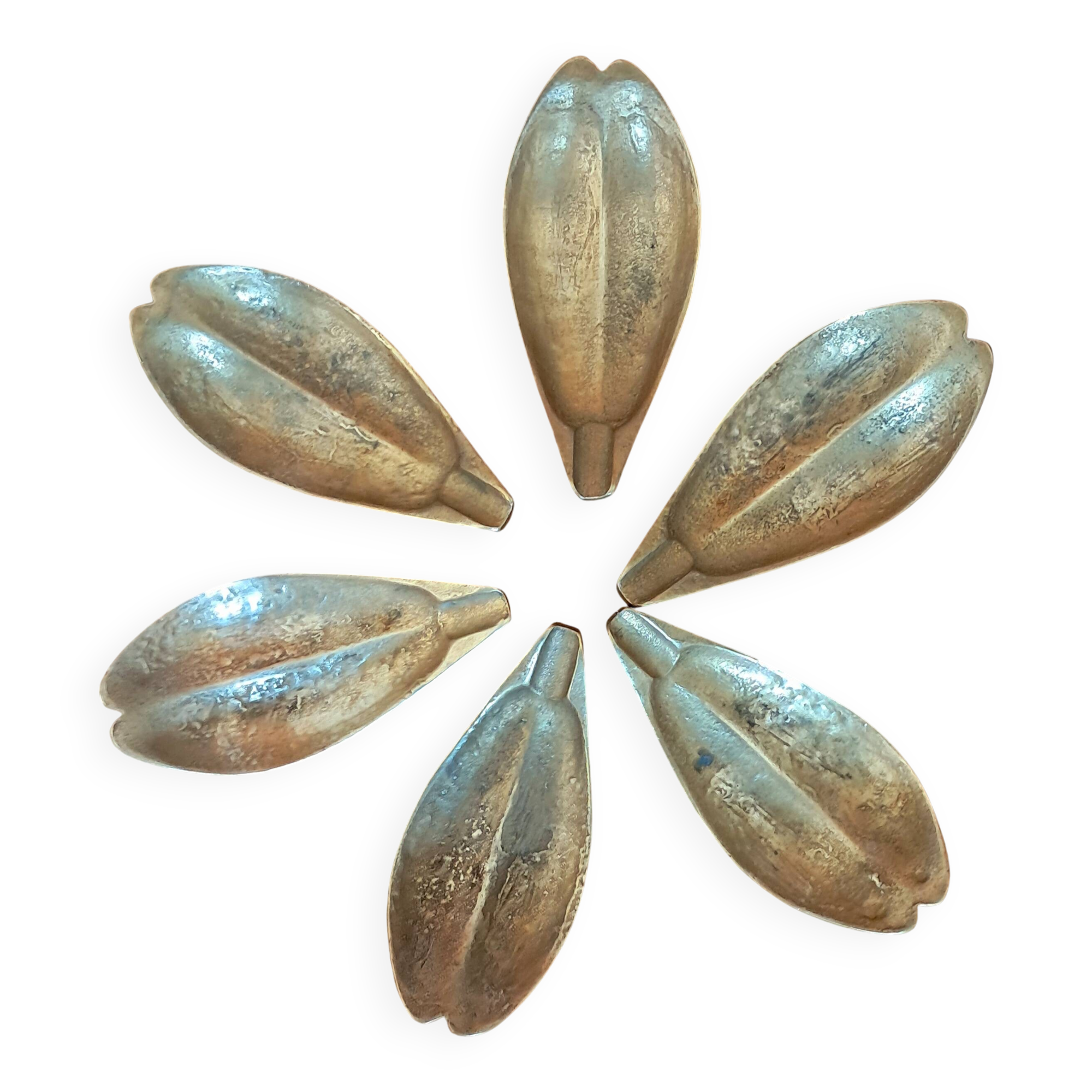 Brass leaf petal ashtrays. 1970s