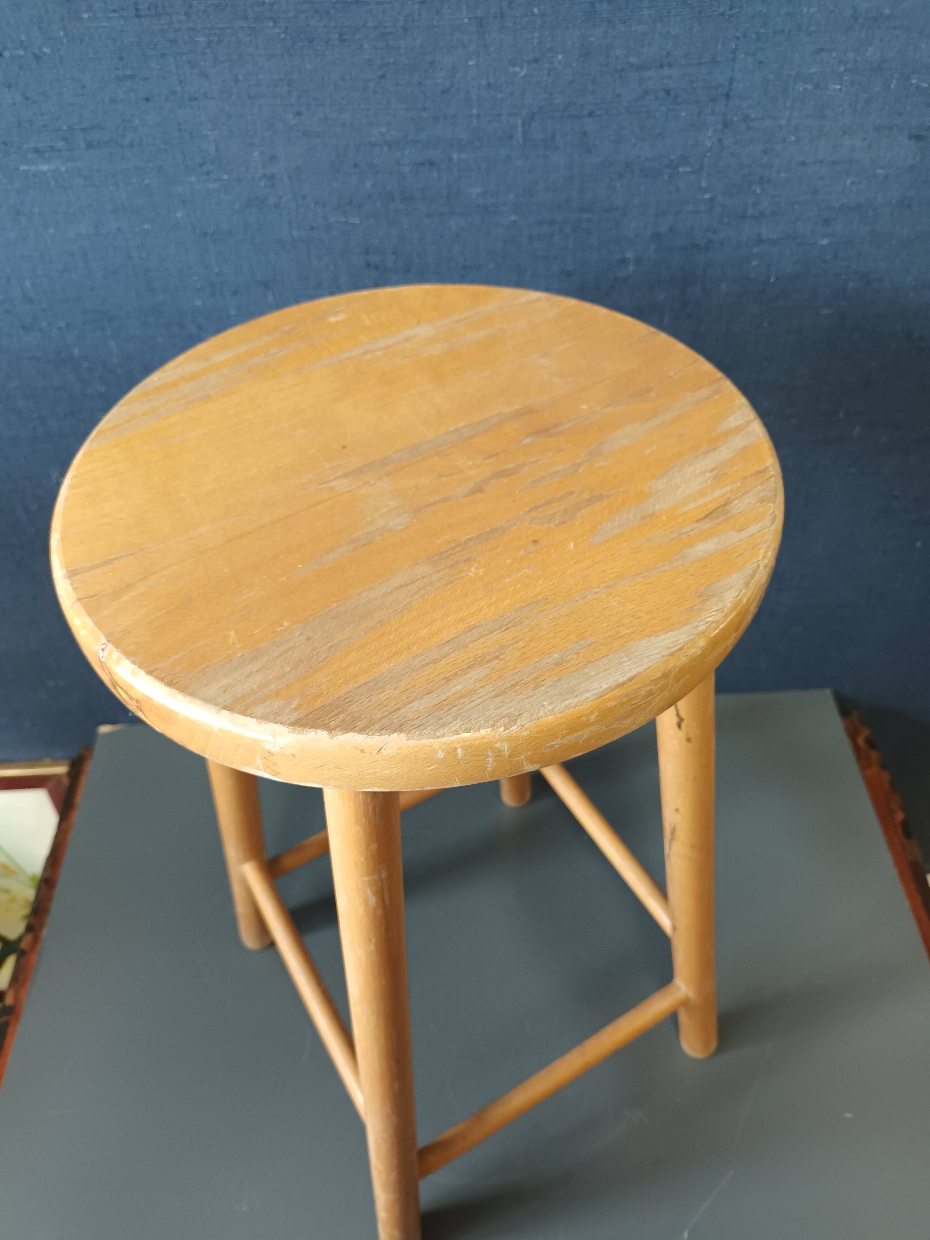Beech wooden stool