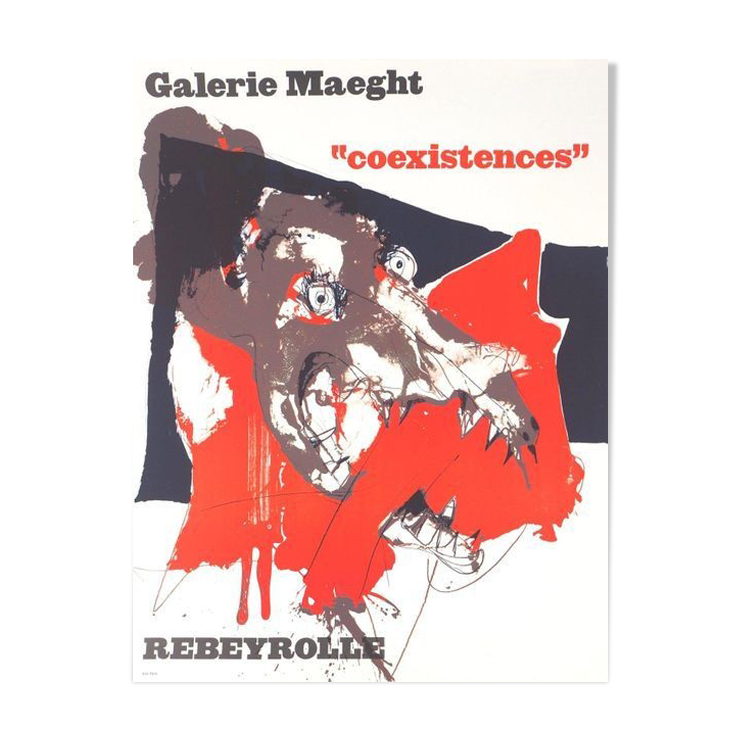 Paul rebeyrolle, coexistences, 1970, exhibition poster in lithography