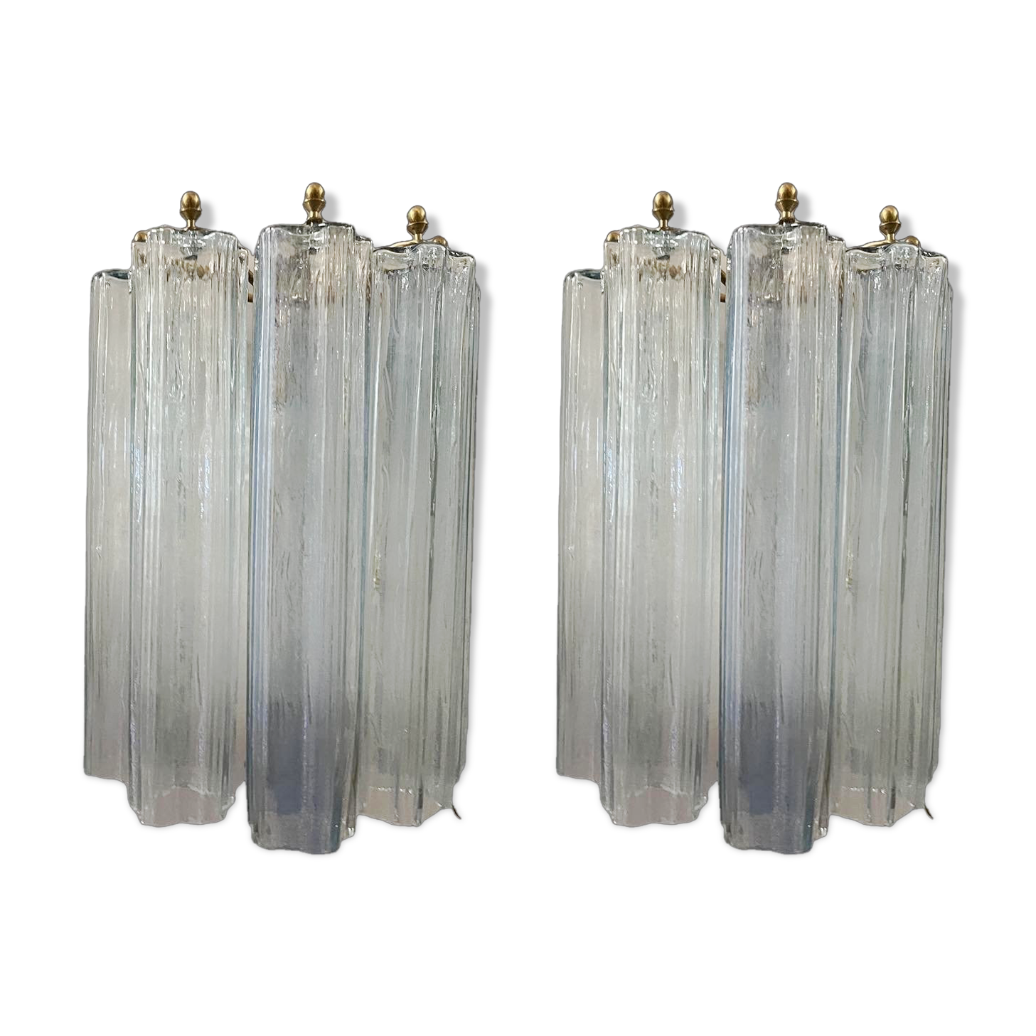Italian Tube Wall Lights in Murano Glass, Set of 2