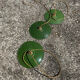 Trio suspension abat jour vintage tôle émaillée verte et blanche