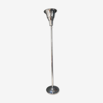 Vintage modernist floor lamp, chrome metal, France 1930