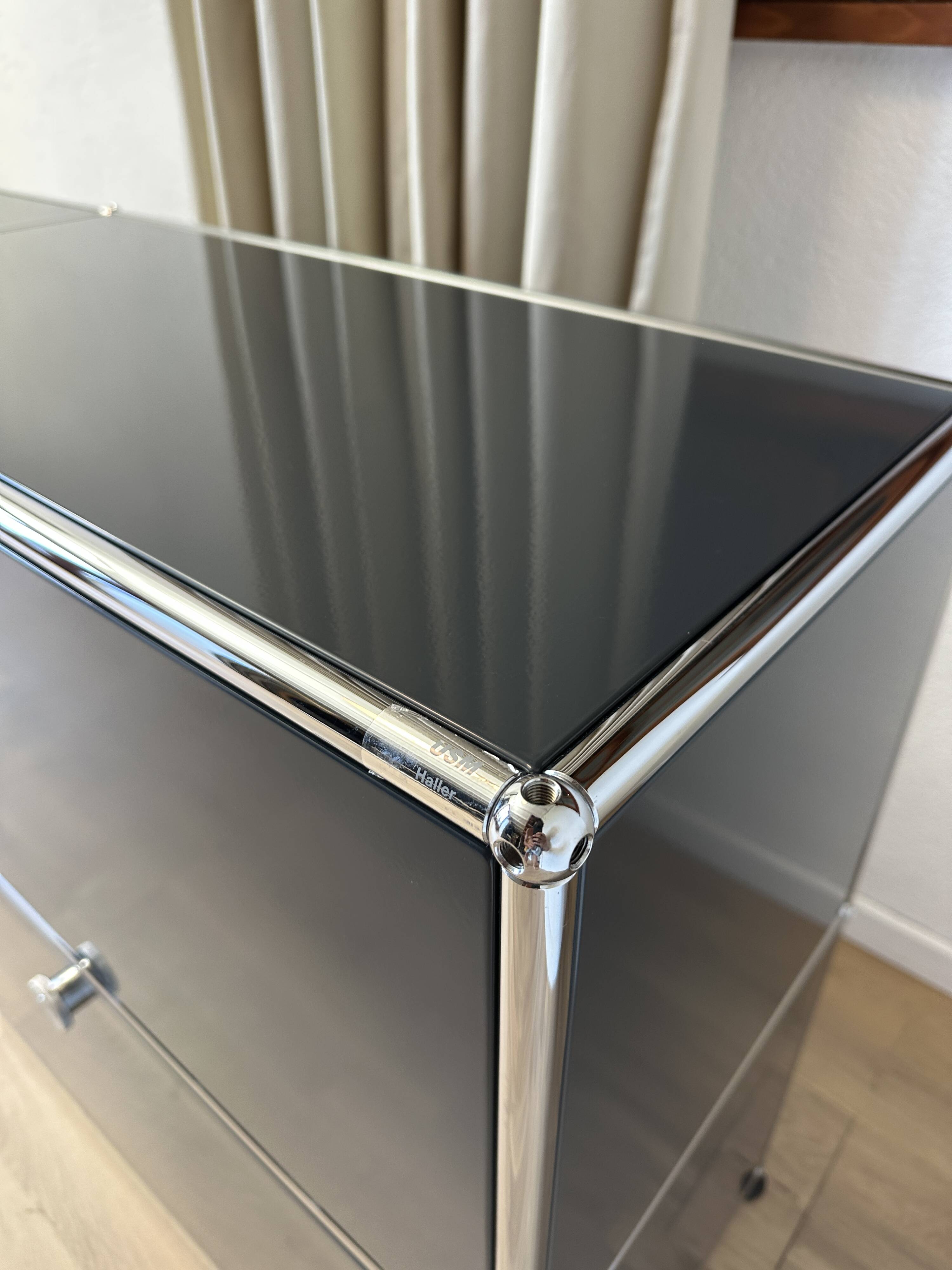 USM Haller sideboard in Anthracite Grey and Graphite Black