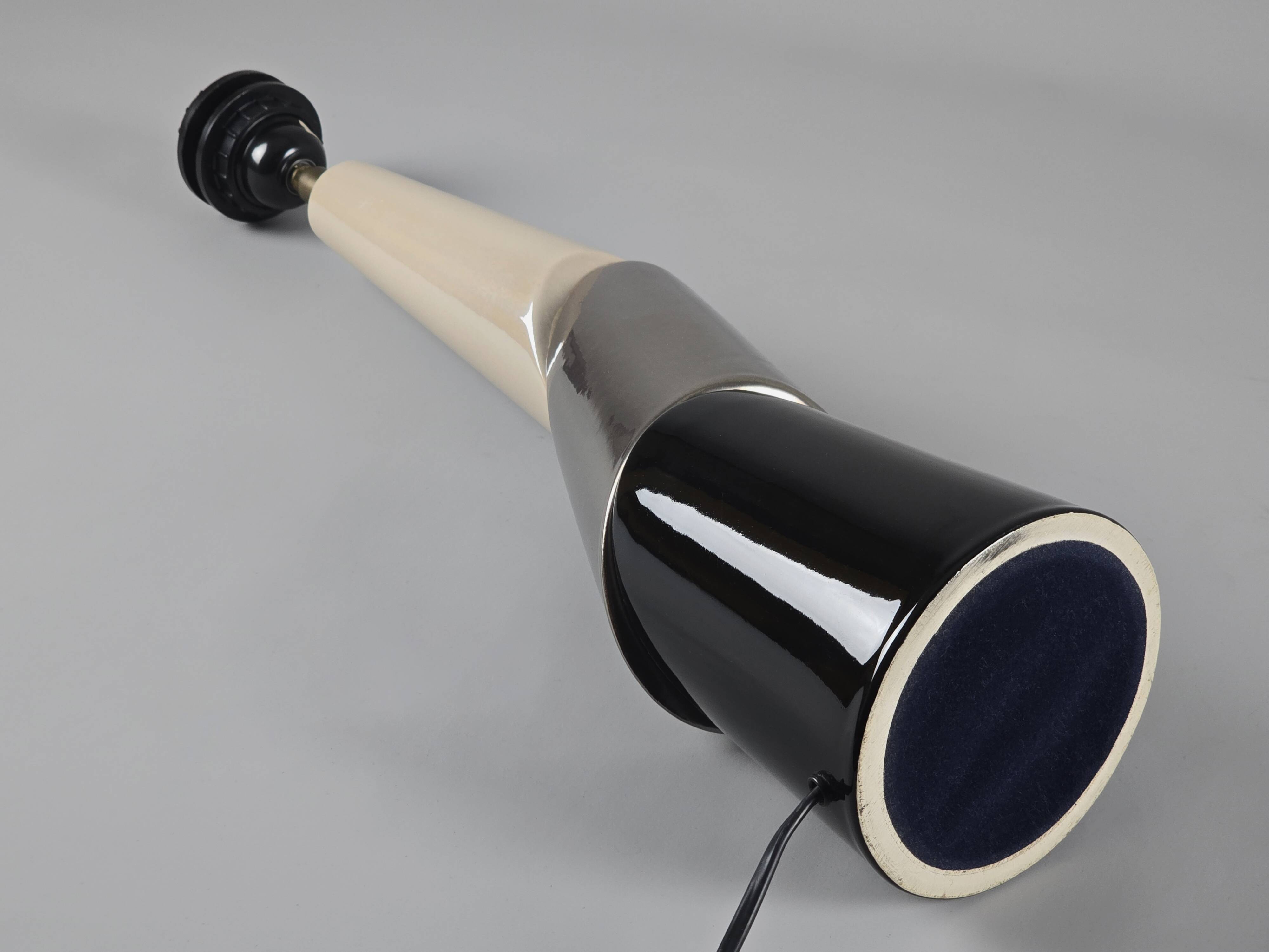 1980s Postmodern Ceramic Table Lamp by François Chatain.