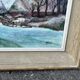 Tableau huile paysage hiver neige village signe H. Paris - Cadre