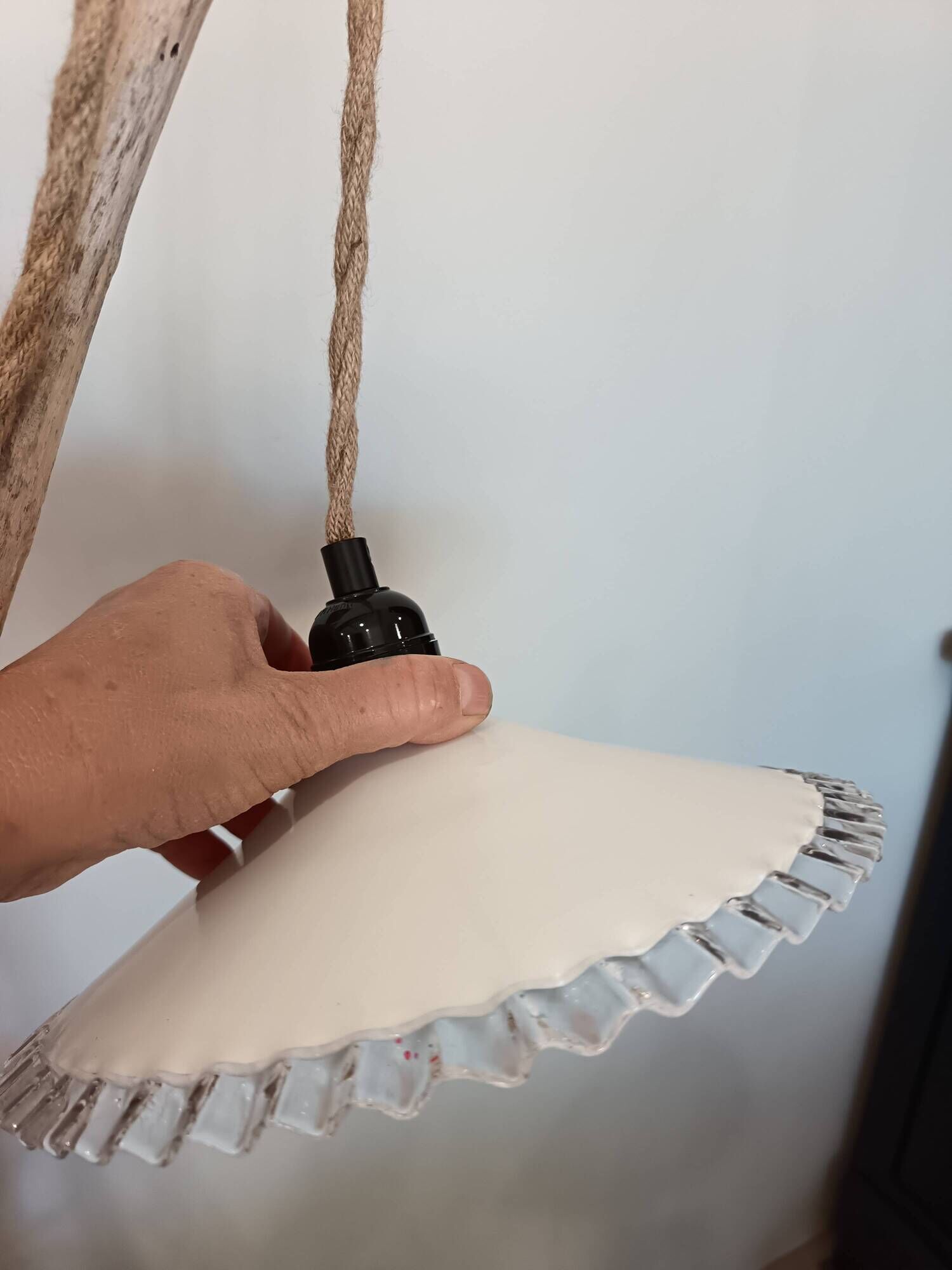 Lampe baladeuse vintage en verre Blanc