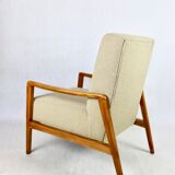 Set of vintage beige boucle sofa and armchair, 1970s