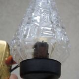 2 anciennes double appliques verre & laiton années 50/60