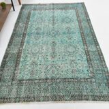 5x7 Handknotted Wool Floral Vintage Tapis Rugs 227x145Cm