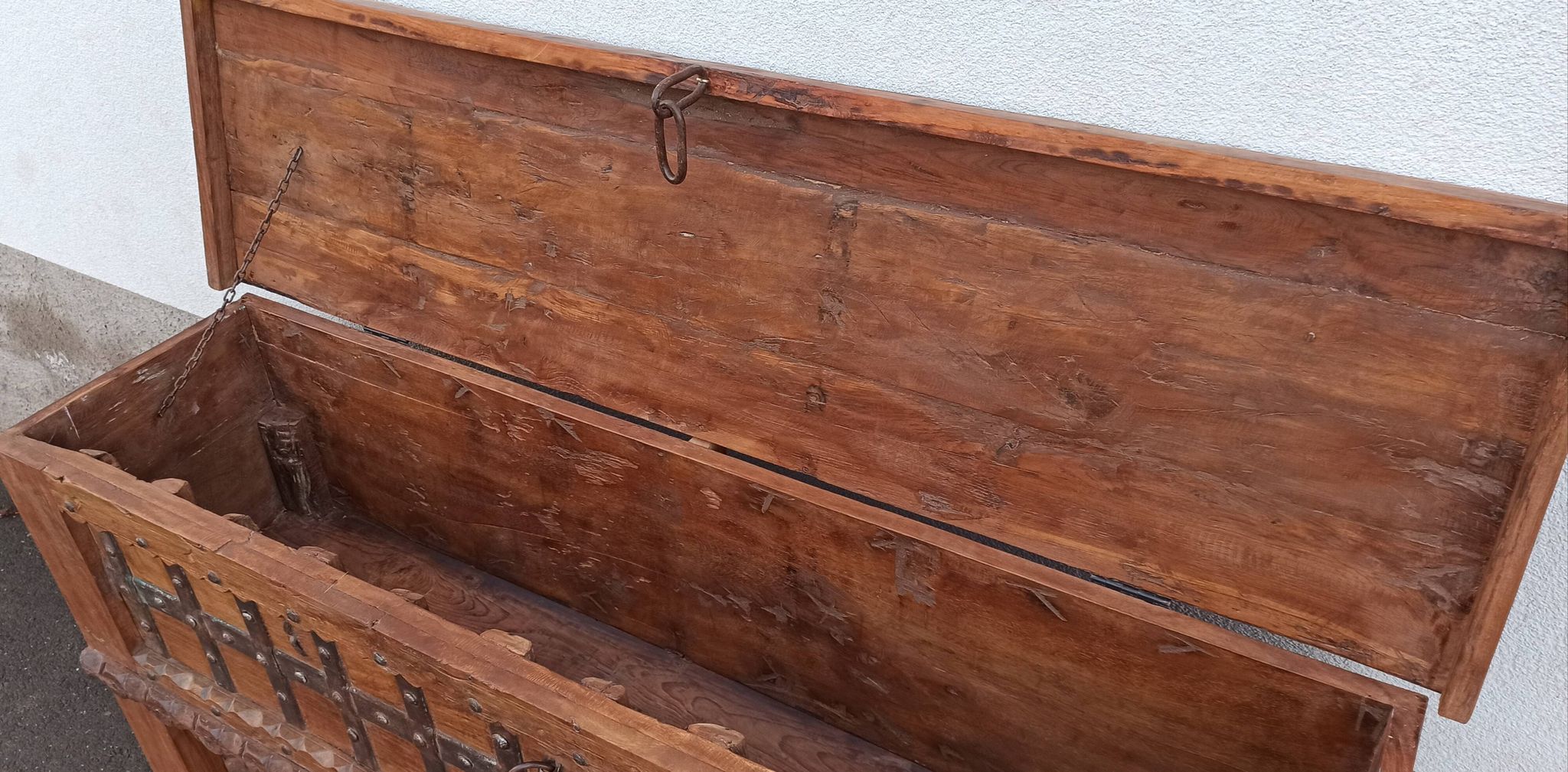Console coffre en bois