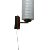 Pair of wood and glass wall sconces