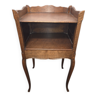 Louis XV style bedside table in oak with a drawer.
