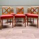 Suite Of Six Chairs In Cherrywood Cross Backrest Restoration Style 20th Century