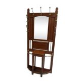 Antique oak standing coat rack