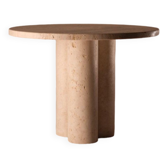 Travertine side table