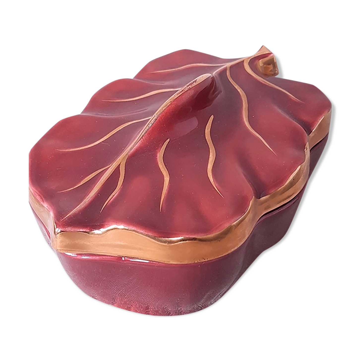 Candy box / pocket empty in glazed ceramic, Viroflay. 50s