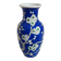 Old blue vase with vintage porcelain cherry blossoms