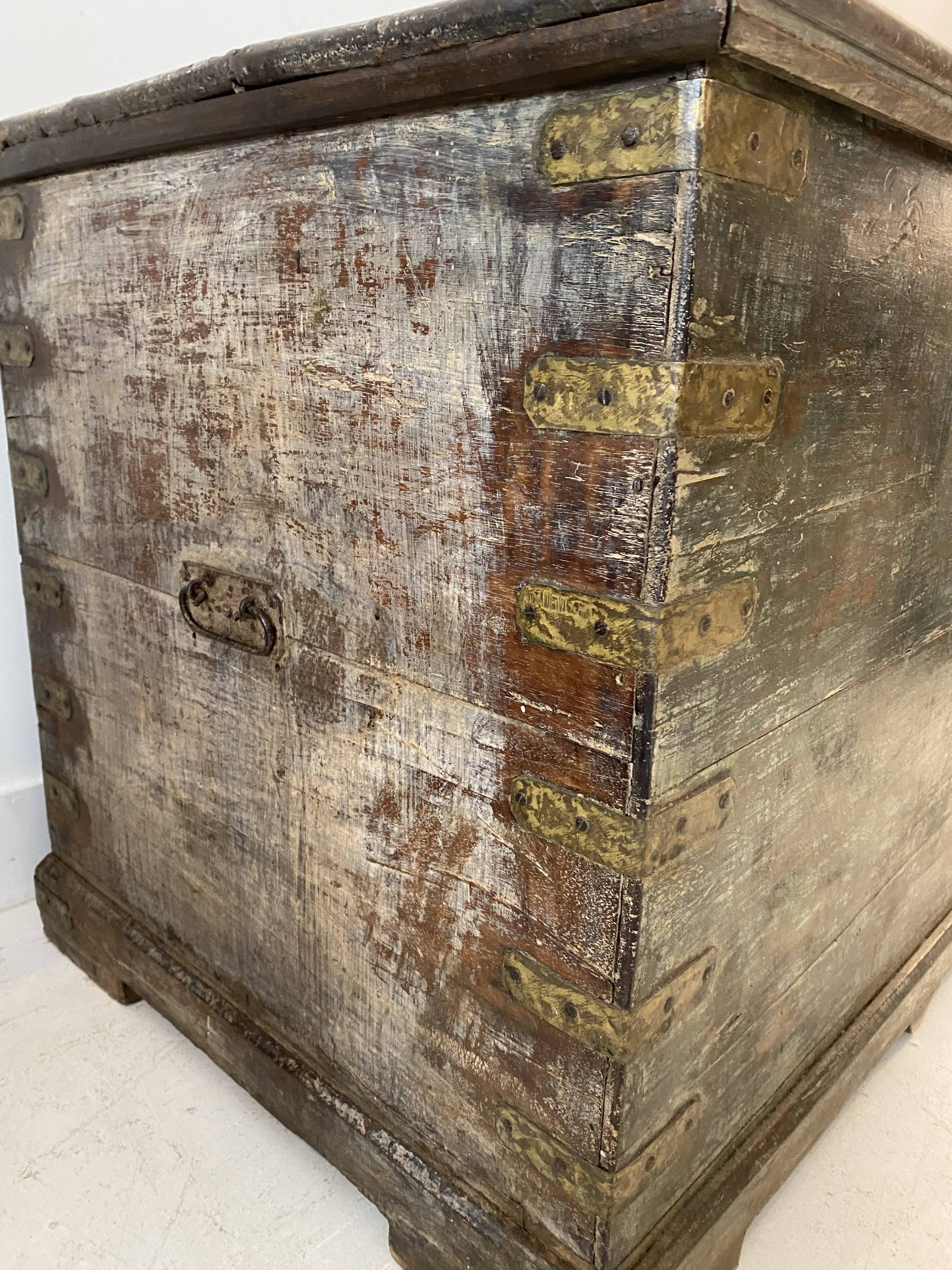 Old Indian wooden chest