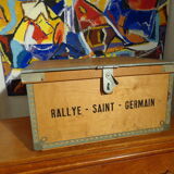 Vintage wooden box Rallye Saint-Germain metal frame