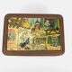 Antique lithographed tin biscuit tins