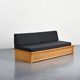 Banquette-lit dessinée par Charlotte Perriand pour Les Arcs, circa 1970.