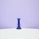 Vintage low blue glass candlestick