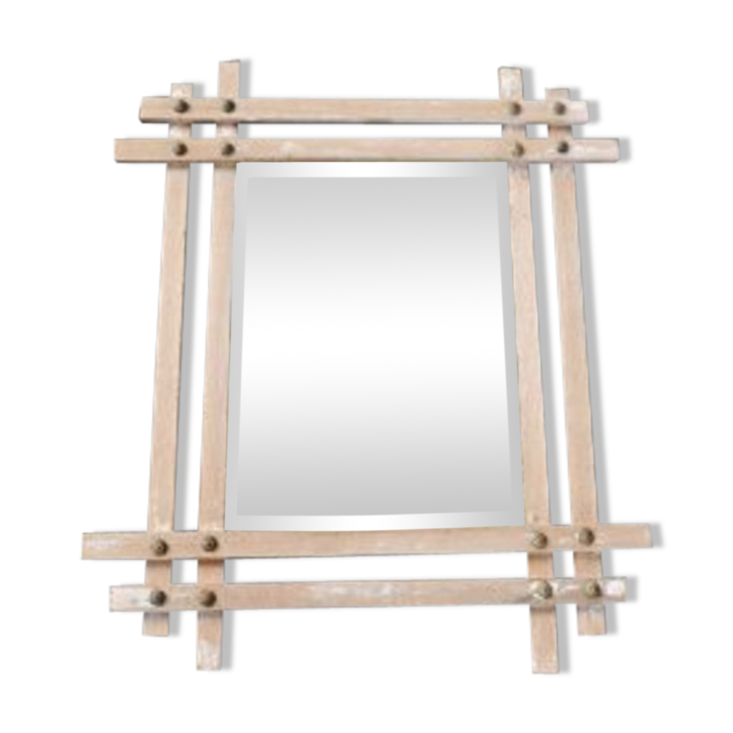 Early twentieth wooden beveled mirror  29x35cm