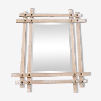 Early twentieth wooden beveled mirror  29x35cm