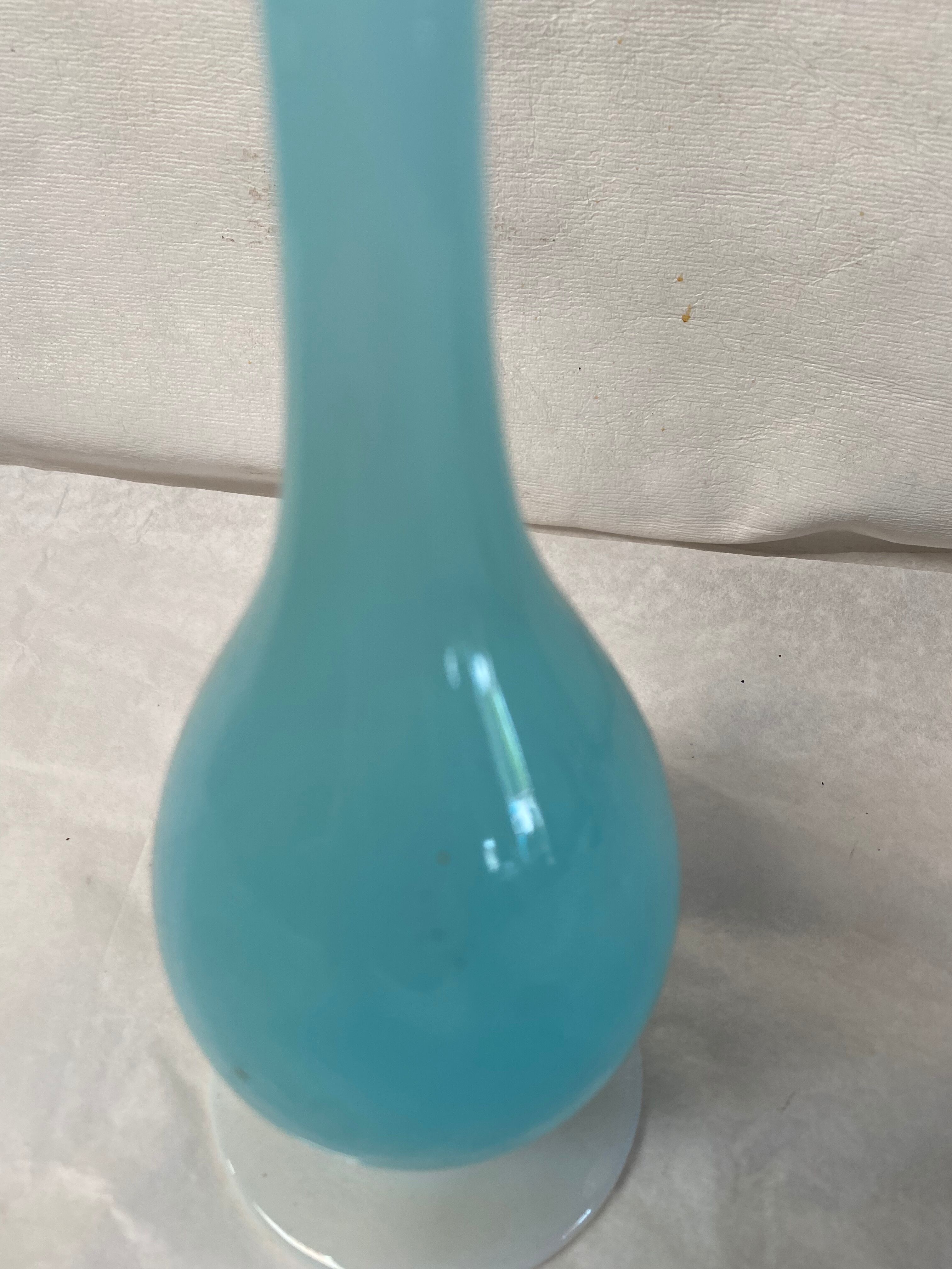 Blue opaline glass vase